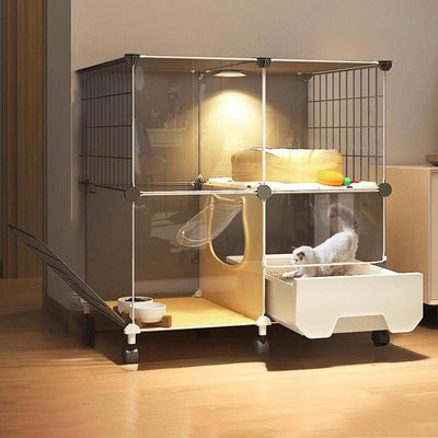 Indoor Cat Litter Box Enclosure – Pet Litter Box with Tray & Door, Stylish Cat Furniture for Home, Living Room, or Bedroom