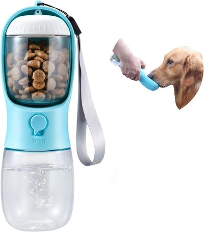 Dog Water Bottle with Food Container, Travel Puppy Water Bowl, Portable Pet Dispenser, Dog Stuff Accessories Items, Puppy Essentials Necessities for Yorkie Chihuahua Cat Walking and Hiking